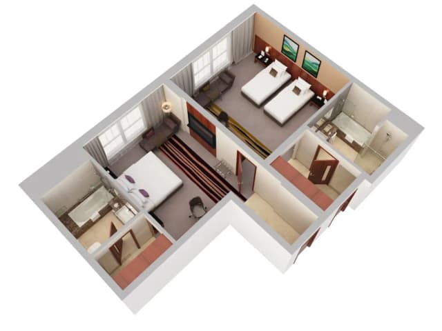 Flora Al Barsha Hotel at the Mall-Premiere Connecting Room-8