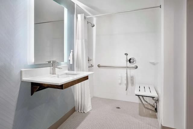 Hilton Garden Inn LAX Los Angeles Airport-客房, 1 张特大床 (Roll-In Shower)-5