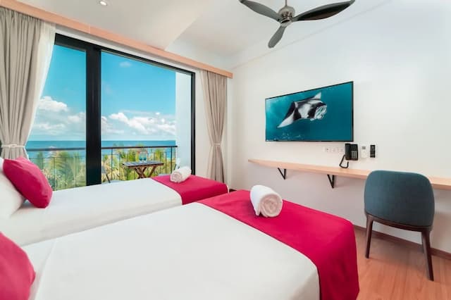 란타리 호텔 스파 우쿨하스 몰디브-디럭스 더블룸, 발코니, 바다 전망-7