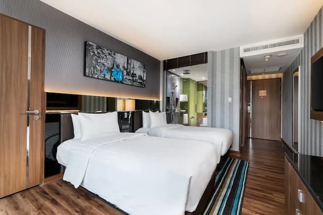 ザ コンチネント ホテル スクンビット - アソーク BTS バンコク-Continent Skyline Twin Room-16