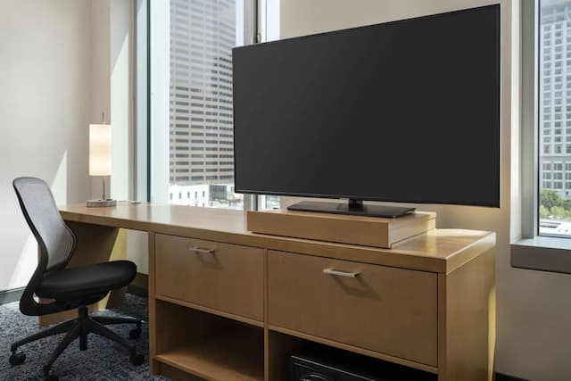 Courtyard Los Angeles L.A. LIVE-行政客房, 1 张特大床和 1 张沙发床 (Mobility/Hearing Access, Roll-In Shwr)-4