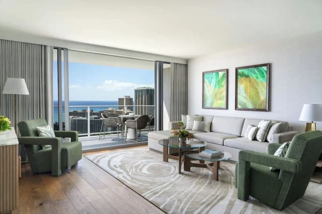 The Ritz-Carlton Residences, Waikiki Beach-特级套房, 2 间卧室, 海洋景观-1