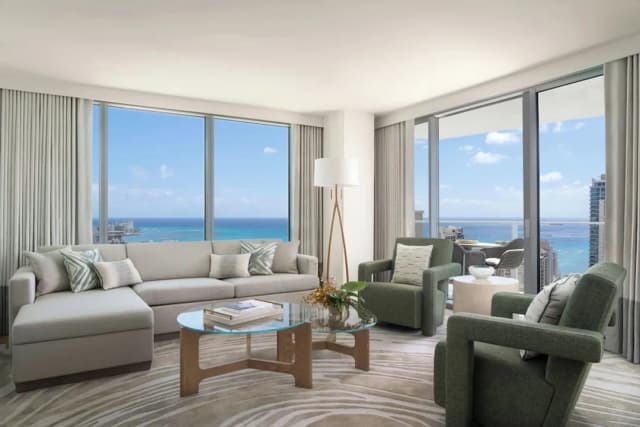 The Ritz-Carlton Residences, Waikiki Beach-特级套房, 3 间卧室, 海洋景观-1