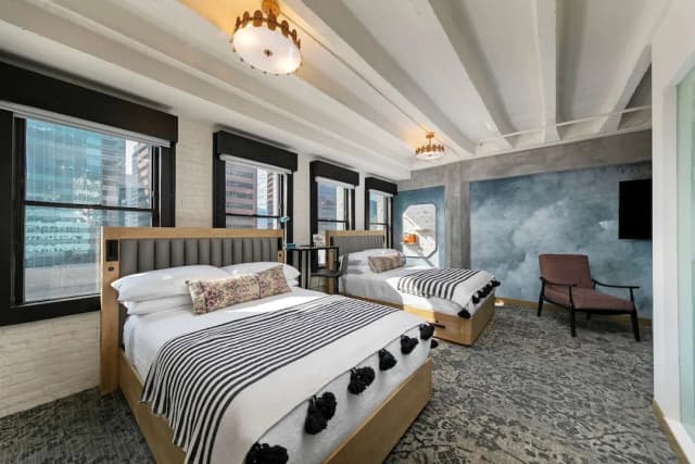 The Wayfarer Downtown LA, Tapestry Collection by Hilton-Studio, 2 Queen Beds, Accessible (Mobility, Roll-In Shower)-3