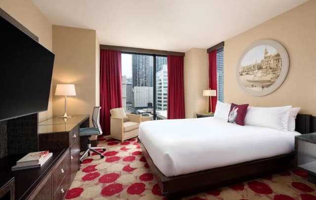 The Royal Sonesta Chicago River North-华丽客房, 1 张特大床, 无障碍, 城市景观 (Mobility & Hearing, Roll in Shower)-9