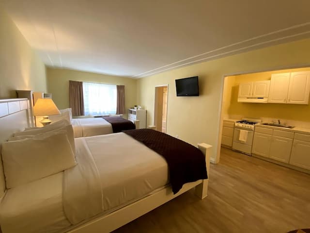 할리우드 셀러브리티 호텔-이그제큐티브룸, 퀸사이즈침대 2개, 주방-1