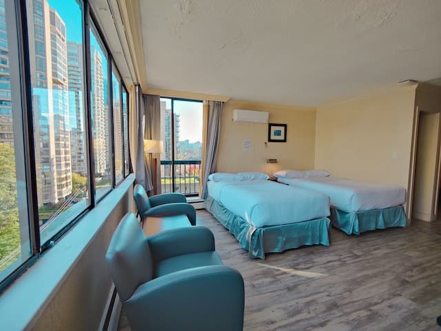 ディヴィヤ・スートラ・スイーツ オン ロブソン ダウンタウン バンクーバー-アパートメント ダブルベッド 2 台 バルコニー ハーバービュー-5