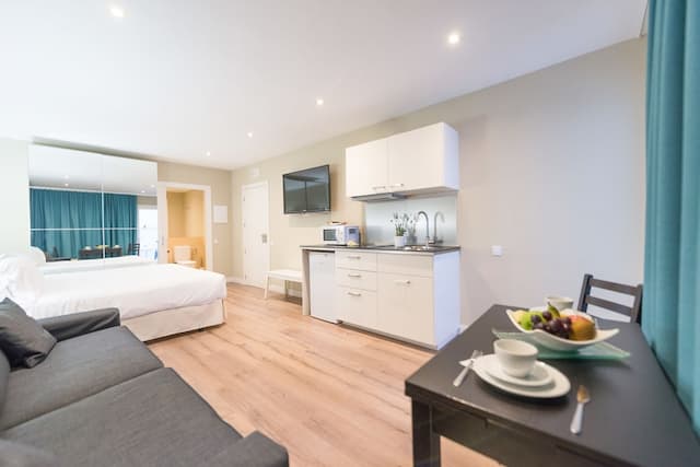 Senator Barcelona Apartments-Studio Suite, 1 King Bed with Sofa bed, Patio, Ground Floor-4