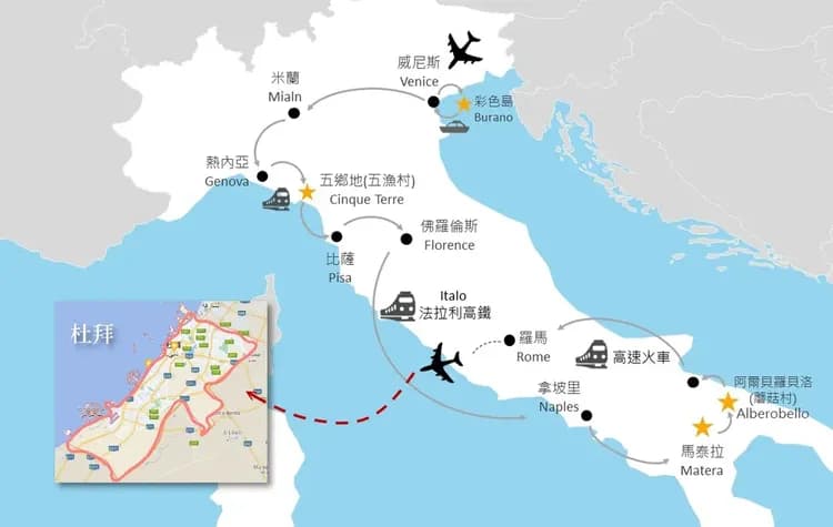 快閃杜拜經典原味義大利12日