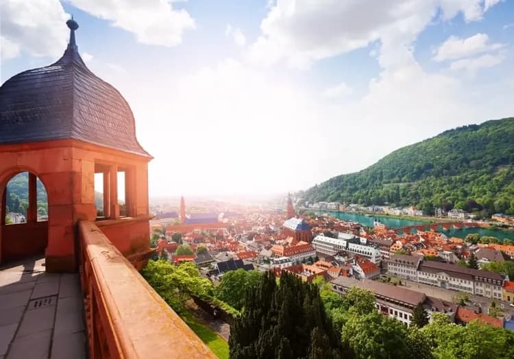 海德堡,纜車,古堡,大學城