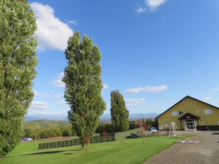 庭の景色は北海道らしい雰囲気です。
