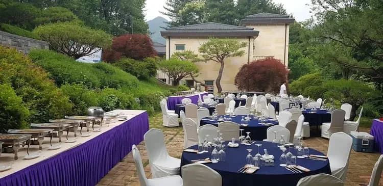 Outdoor banquet area