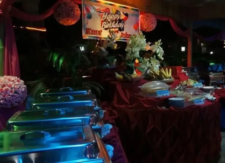 Outdoor banquet area