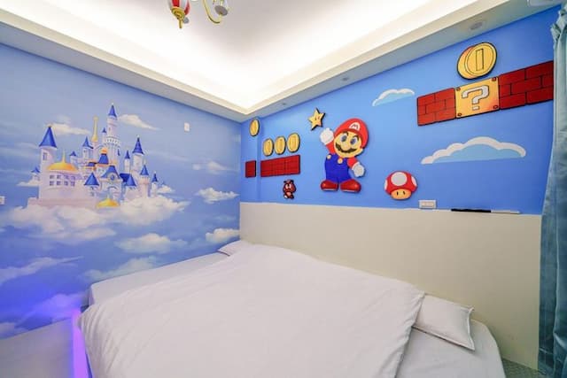 金朵民宿 | 房內溜滑梯、球池-瑪麗兄弟四人房-5