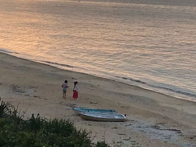 目の前のビーチ