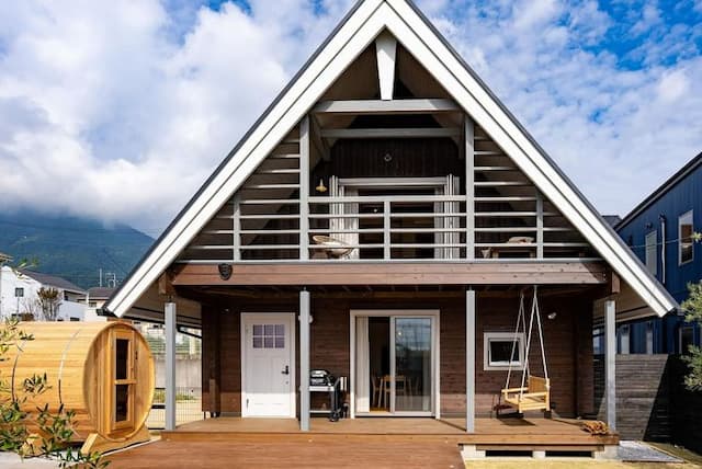 【LDK】IZA Omoiwa-Lake Biwa 2min on foot IZA Omoko-nagi - Triangle House + Barrel Sauna + Jacuzzi-1