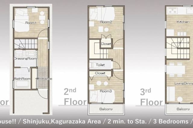 FINOA Residential Suite Kagurazaka-Three-Bedroom House|4-13 People-10