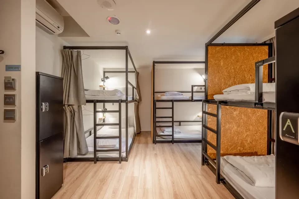 仲青行旅台南館|緊鄰海安路商圈、可選購背包房or套房房型-混合宿舍間的1張床位-1