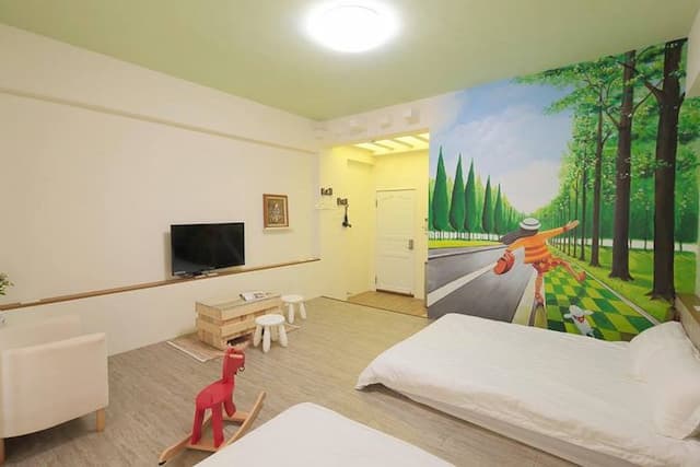 西港外婆家民宿|可選購溜滑梯房-綠光森林|四人套房-3