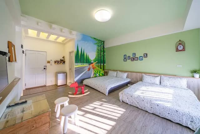 西港外婆家民宿|可選購溜滑梯房-綠光森林|四人套房-2