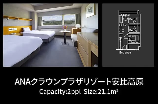 ANA全日空皇冠渡假飯店 安比高原|機場接駁 (需預約)/近安比高原滑雪場-標準雙床房【不挑房】-2