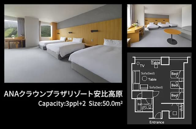 ANA全日空皇冠渡假飯店 安比高原|機場接駁 (需預約)/近安比高原滑雪場-尊貴家庭三床房【不挑房】-2