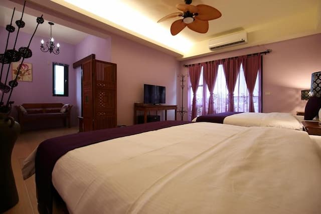 Dahua Ziwei B&B | Can accommodate 12 people in a private room in Hualien | Pastoral leisurely forest life-Bignonias Quad Room-5