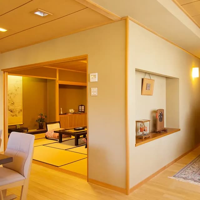 Dining room with new cypress open-air bath