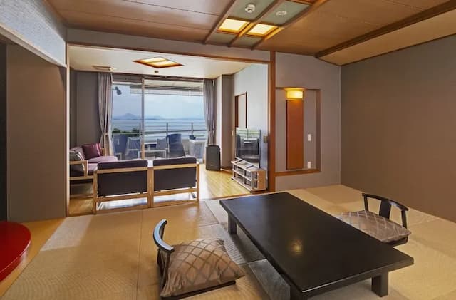 The view from the open-air bath