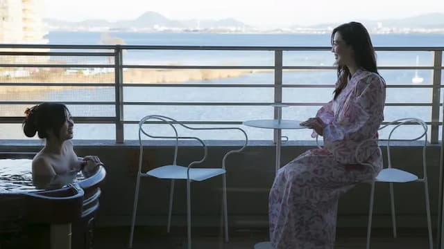 The view from the open-air bath