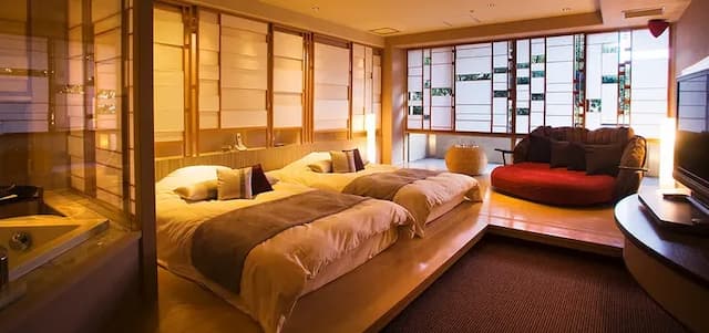 雄琴溫泉 湯元館溫泉飯店|雄琴溫泉站接駁服務/大浴場/雄琴溫泉觀光公園徒步2分-治癒房〈白樂〉|雙床+客廳 【不挑房】-1