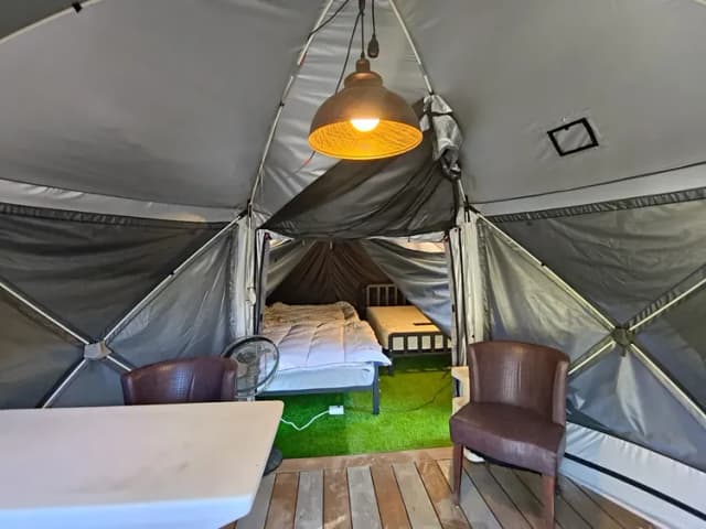 森星林驛站 | 地理位置絕佳、露營車內看星空-【懶人露營】帆船帳 II|12M*5M-7