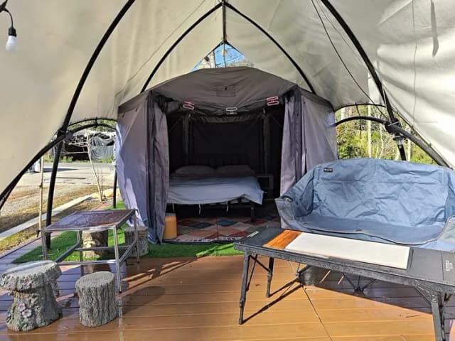 森星林驛站 | 地理位置絕佳、露營車內看星空-【懶人露營】帆船帳 I|12M*5M-5