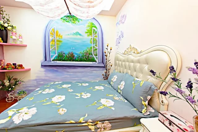 3D Sunflower Embossed B&B-Relief Double Room-3