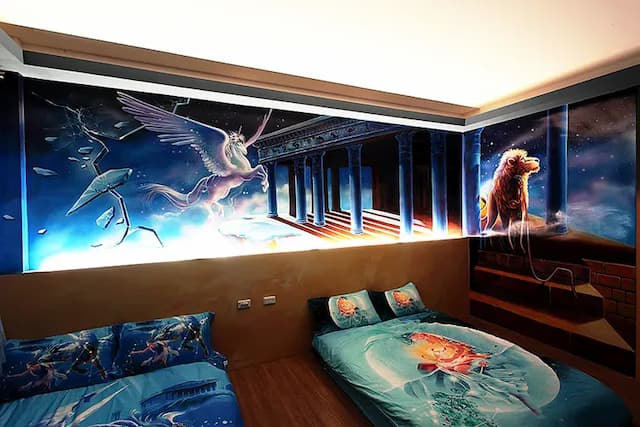 3D Sunflower Embossed B&B-Deluxe relief 3D/relief six-person room-15