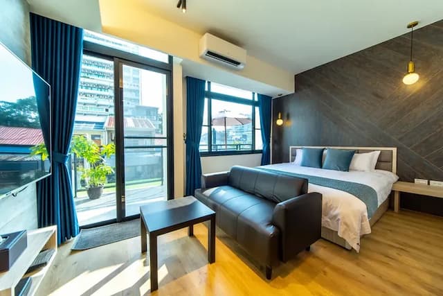 W立方(達布旅)|16人台南包棟 | BBQ烤肉&麻將 | 室外大空間 | 神農街x海安路-201豪華雙人房-1