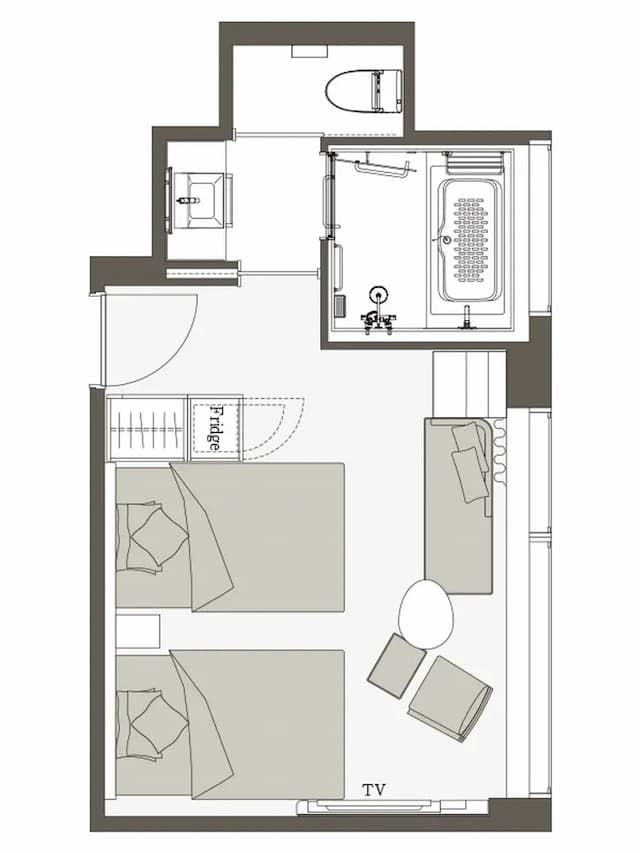 三井花園飯店 豐洲普米爾|大眾浴場/豐洲站步行2分/方便至豐洲市場&千客萬來-高級雙床房-附景觀浴缸|可帶不佔床兒童(0-5歲) 2位【不挑房】-7