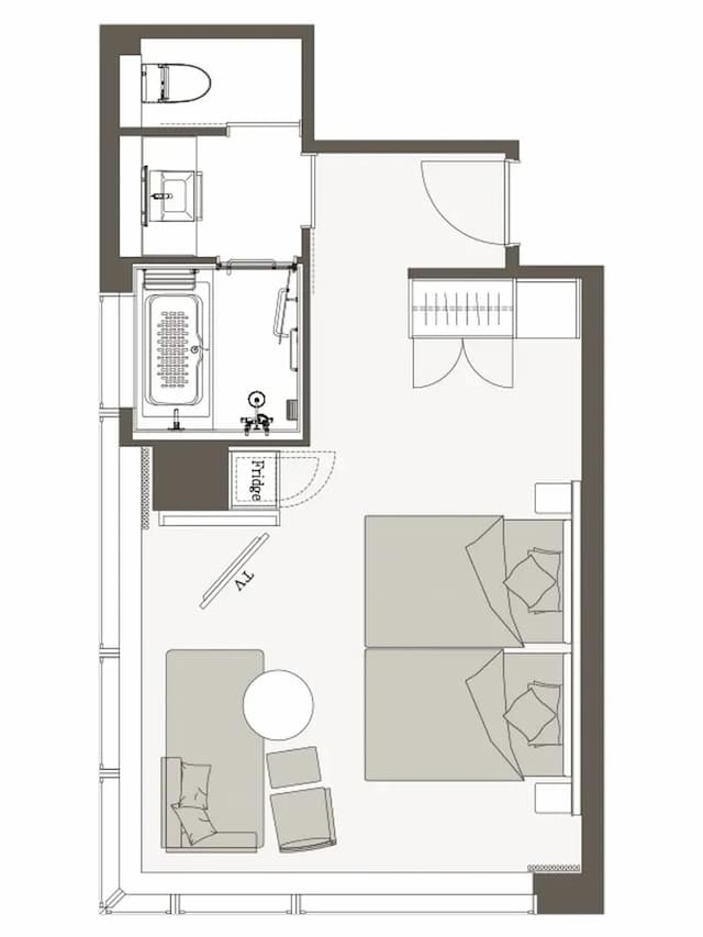 三井花園飯店 豐洲普米爾|大眾浴場/豐洲站步行2分/方便至豐洲市場&千客萬來-豪華角落雙床房 — 附景觀浴缸|可帶不佔床兒童(0-5歲) 3位【不挑房】-9