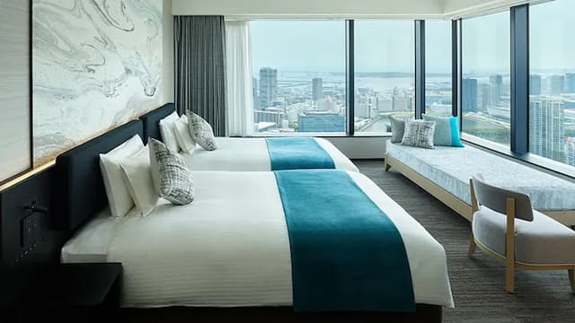 三井花園飯店 豐洲普米爾|大眾浴場/豐洲站步行2分/方便至豐洲市場&千客萬來-豪華角落雙床房 — 附景觀浴缸|可帶不佔床兒童(0-5歲) 3位【不挑房】-2