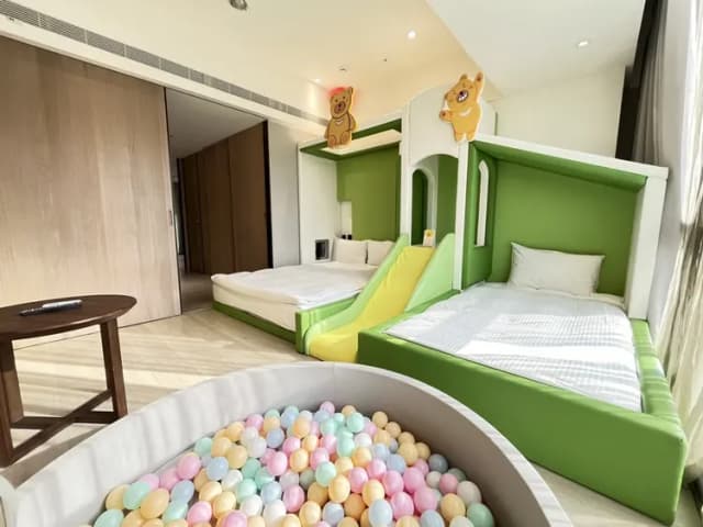 新悦花園酒店|親子主題、寵物友善-【2026】日式童趣家庭套房 (一大床+一小床+溜滑梯+球池)-3