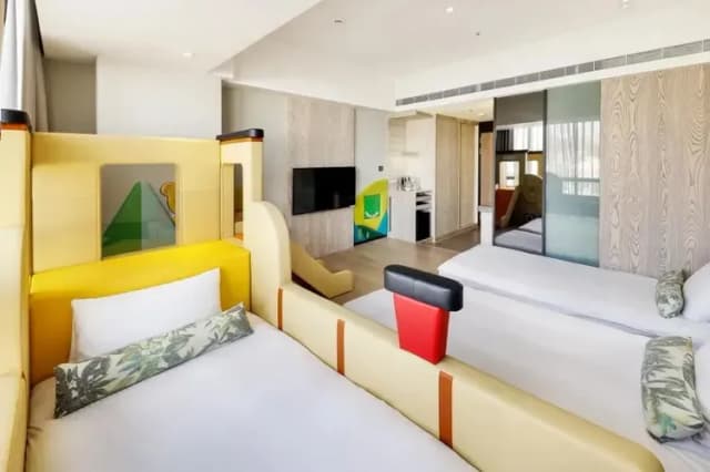 新悦花園酒店|親子主題、寵物友善-『快閃優惠』日式童趣房A (二單床墊+一造型滑梯兒童床)-3