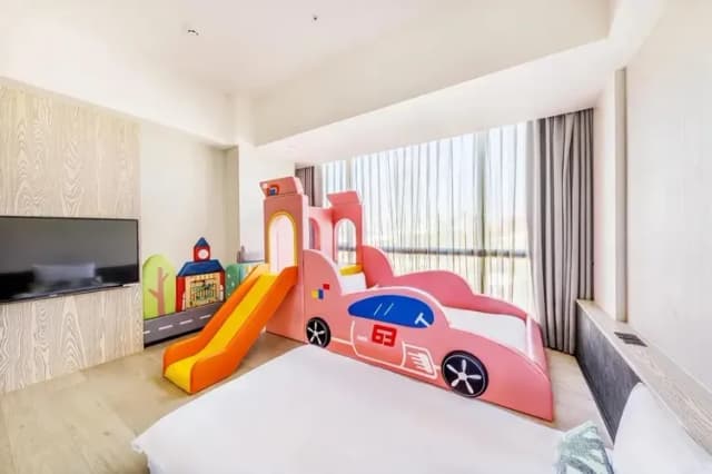 新悦花園酒店|親子主題、寵物友善-『快閃優惠』日式童趣房A (二單床墊+一造型滑梯兒童床)-4