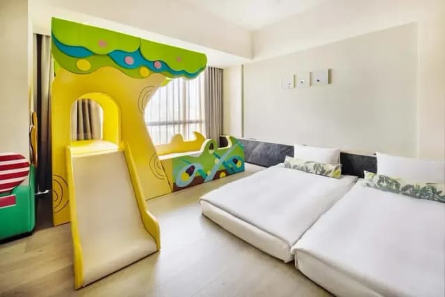 新悦花園酒店|親子主題、寵物友善-『快閃優惠』日式童趣房A (二單床墊+一造型滑梯兒童床)-8