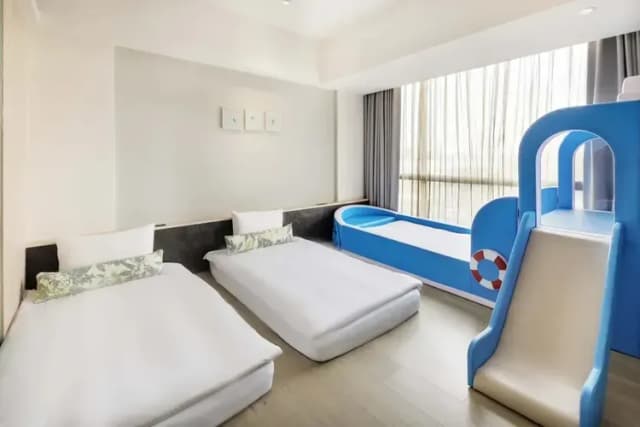 新悦花園酒店|親子主題、寵物友善-『快閃優惠』日式童趣房A (二單床墊+一造型滑梯兒童床)-5