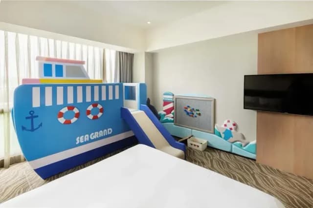 新悦花園酒店|親子主題、寵物友善-『快閃優惠』精緻家庭童趣房(兩大床)+溜滑梯-7