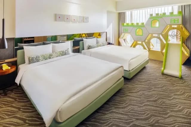 新悦花園酒店|親子主題、寵物友善-『快閃優惠』精緻家庭童趣房(兩大床)+溜滑梯-4