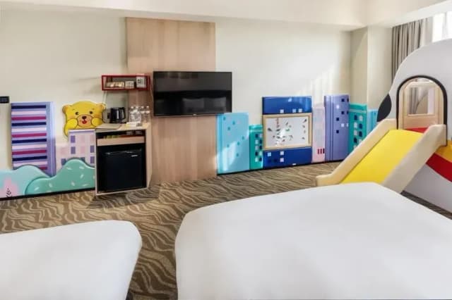 新悦花園酒店|親子主題、寵物友善-『快閃優惠』精緻家庭童趣房(兩大床)+溜滑梯-2