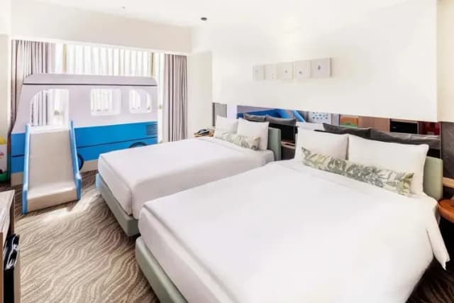 新悦花園酒店|親子主題、寵物友善-『快閃優惠』精緻家庭童趣房(兩大床)+溜滑梯-6