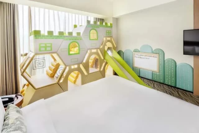 新悦花園酒店|親子主題、寵物友善-『快閃優惠』精緻家庭童趣房(兩大床)+溜滑梯-3