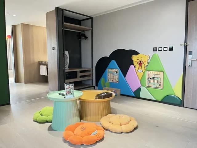 新悦花園酒店|親子主題、寵物友善-『快閃優惠』日式童趣家庭套房 (一大床+一小床+溜滑梯+球池)-7